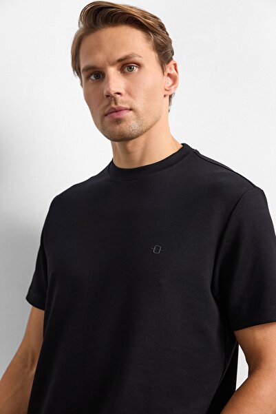 Back And Bond Siyah Regular Fit Basıc Tişört