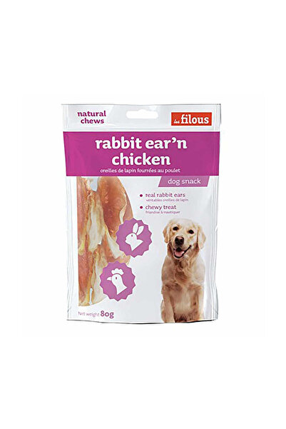 Les Filous مكافآت الكلاب بنكهة أذن الأرنب والدجاج - 80 جم