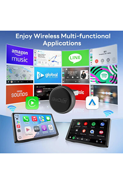 TARÇIN Carlinkit Mini Ultra-3 2026 Versiyon Bluetooth 5.4 Kablosuz CarPlay Ad...