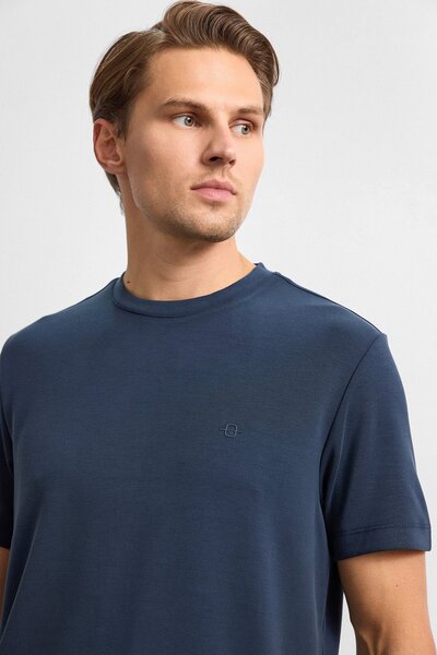 Back And Bond Lacivert Regular Fit Basıc Tişört