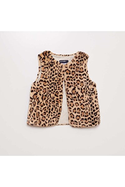 KİABİ Faux fur gilet BEIGE