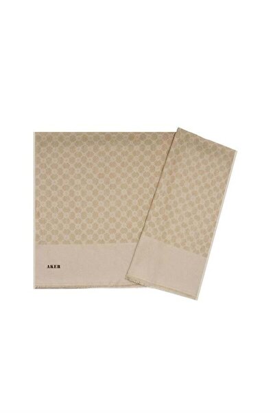 Aker Şal cu model monogramă Elegance - Nisip 983