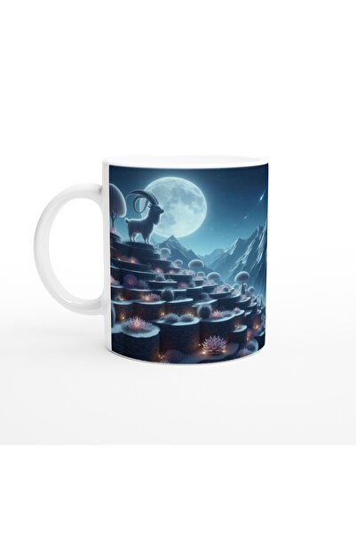 Wisdom Rain كوب قهوة مطبوع عليه برج الجدي - حديقة الأبراج في ضوء القمر Vs1