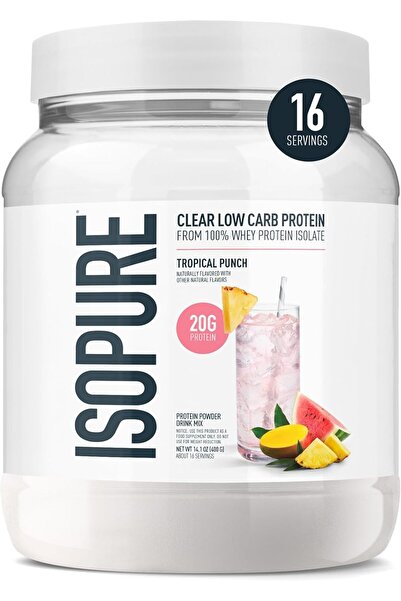 Isopure 100% Whey Protein Isolate Powder — Tropical Punch, 16 Servings