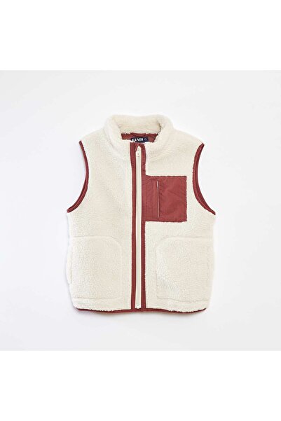 KİABİ Faux sheepskin gilet WHITE