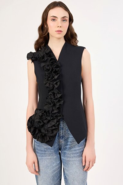 FEVER Plise çicek kombinli yelek