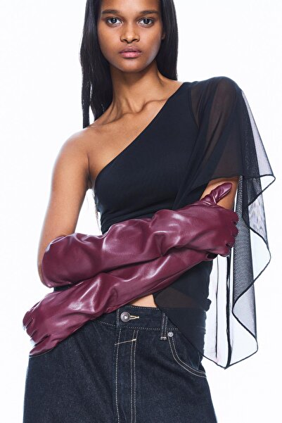 Bershka Long leather effect gloves