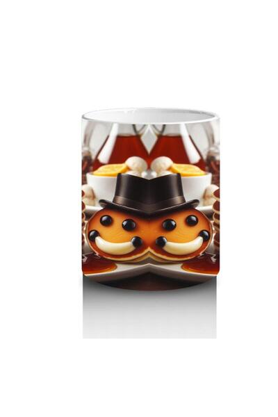 Wisdom Rain Pancake Gentlemen Mug with Hat That Makes Children Love Milk