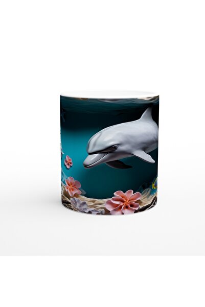 Wisdom Rain Cute Dolphin Playing Game in the Sea Garden Mug