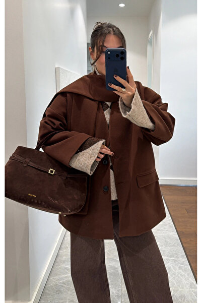 My Blog Brown Scarf Jacket - 25-912