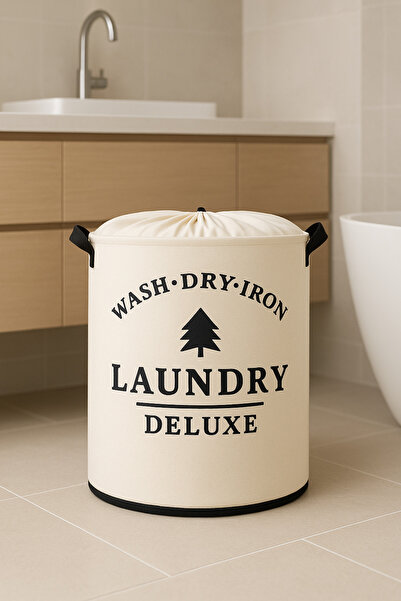 HomyJRs Laundry Printed Compartment Towel Clothes Dirty Laundry Basket 37 X 40