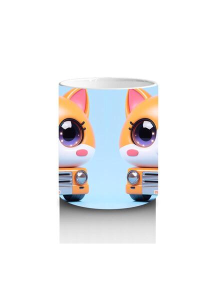 Wisdom Rain Minibus Cat Mug That Makes Children Love Milk