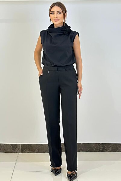 FEVER Aksesuar detaylı likralı siyah pantolon