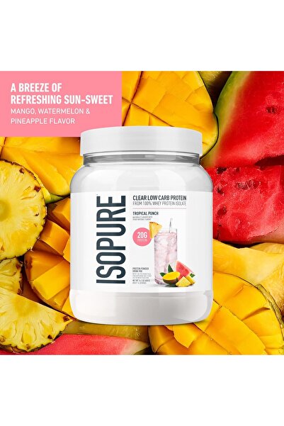 Isopure 100% Whey Protein Isolate Powder — Tropical Punch, 16 Servings