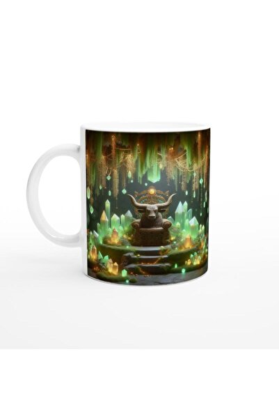 Wisdom Rain Taurus Printed Coffee Cup - Magical Crystal Cave Themed Vs4