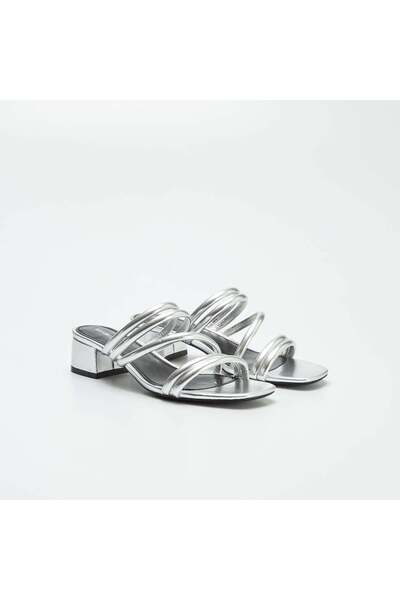 KİABİ Faux leather mules with heels GREY