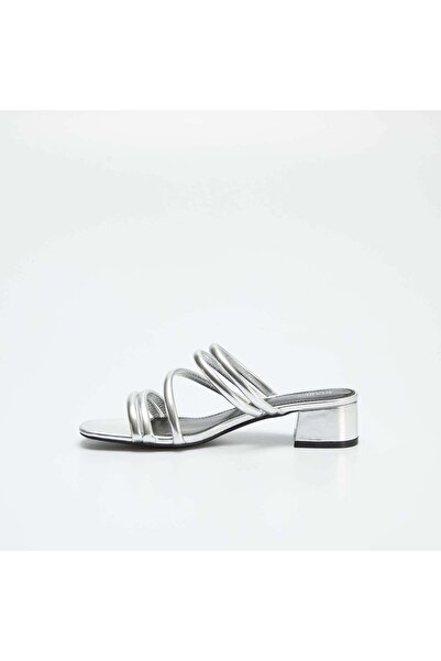 KİABİ Faux leather mules with heels GREY