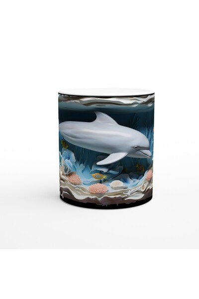 Wisdom Rain Dolphin and Corals in the Depths of the Ocean Mug