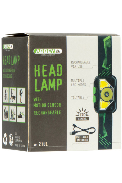 Avento Lampa de cap Avento, cu senzor de miscare