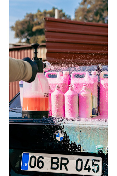 Factor360 Pembe Renkli Oto Araç Araba Yıkama Köpüğü Yüksek Basınçlı Yıkama Pompası Set Eldivenli