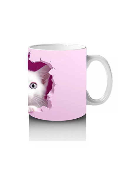 Wisdom Rain Two Sweet Kittens in a Heart-Shaped Crack Mug
