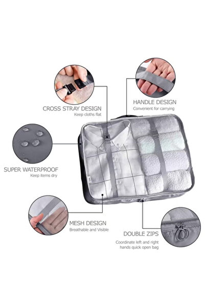 Generic Travel organizer set, 6-piece luggage storage bags, portable and reusable