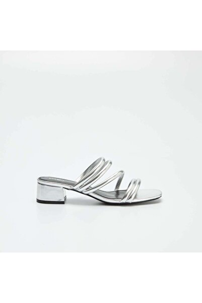 KİABİ Faux leather mules with heels GREY