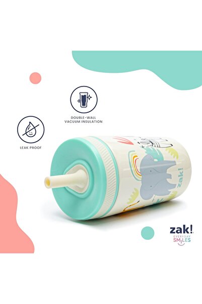Zak! Designs Zak Designs Kelso Insulated Stainless Steel Sippy Cup, 12oz - Safari
