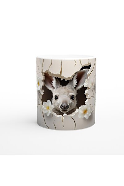 Wisdom Rain كوب مطبوع عليه شكل الكنغر ينظر من خلال الجدار المتشقق