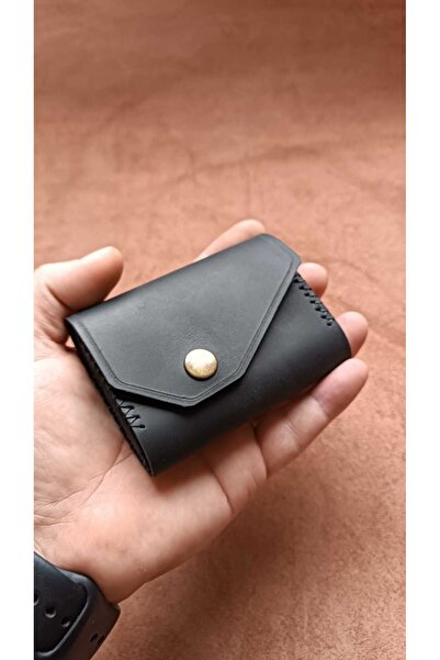 cgderi Genuine Real Leather 10 Compartment Women Men Accordion Wallet Card Holder Black