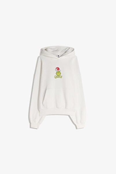 Bershka The Grinch kapüşonlu baskılı sweatshirt