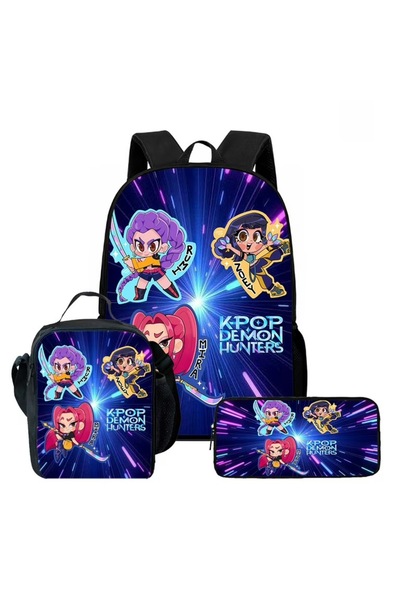 NO BRAND كيه بوب، حقيبة ظهر صائدي الساحرات، طقم سفر عادي من 3 قطع، الصورة 15