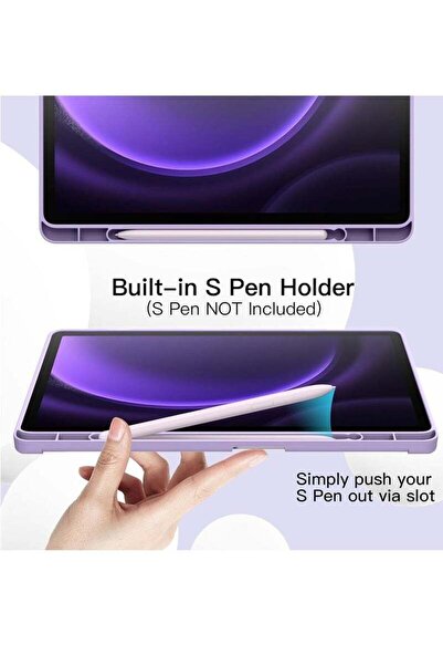 Generic Case for Samsung Galaxy Tab S9 FE+ / S9 FE Plus 12.4-Inch - Soft TPU Tri-Fold Stand with S Pen Holde