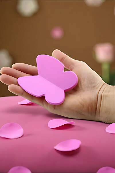 MH MiniHediye Butterfly Child Baby Room Furniture Kitchen Drawer Cabinet Door Plastic Matte Pink 32 mm Handle Knob