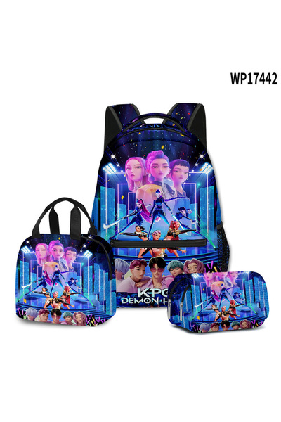 OEM K-POP Witch Hunters, Student Backpack, 3-Piece Set (Backpack + Lunch Bag + Pencil Case), Style 18