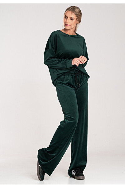 Figl Velvet tracksuit for women - Velvet set for women - green tracksuit M1100 size L/XL