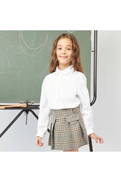 KİABİ Checked pleated skort GREY