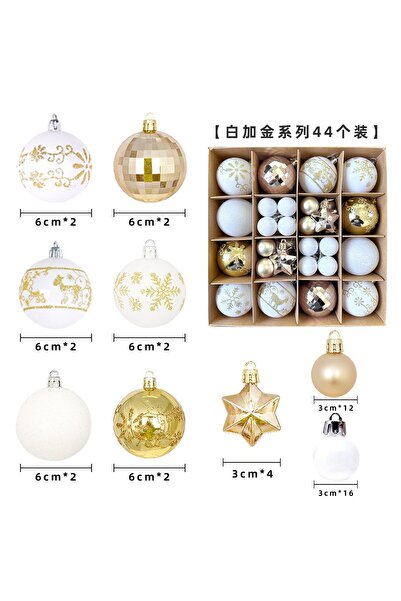 NO BRAND زينة عيد الميلاد، 44 زينة ملونة، زينة شجرة عيد الميلاد