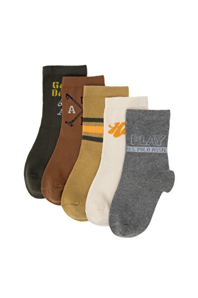 U.S. Polo Assn. Boy's Khaki Socks 50318045-Vr027