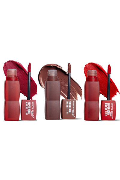 LOVEME BEAUTY مجموعة سوبر بوند فلفت مات تينت للشفاه – لون عالي الصبغة، ثبات ط...