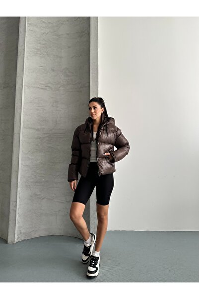 Fashionbox Women's Gel Padding Hooded Zippers Waterproof Inflatable Coat 25222