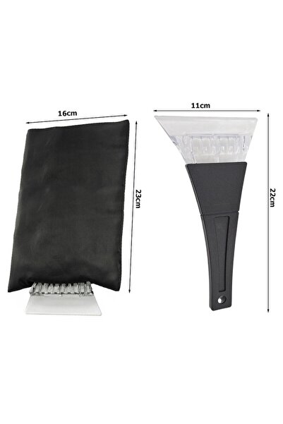 OEM Windshield scraper 11x22 cm with insulated snow glove 16x23 cm, black