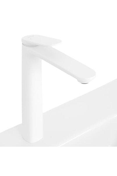 Maison Mex Tall washbasin mixer, SCHNEE, L.28 l.20.6 H.4.5 cm, matt white