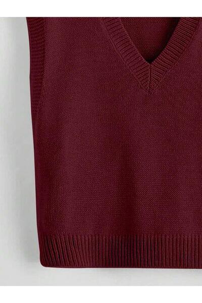 ATE ÖZGÜNEŞ TRİKO TEKSTİL Women's Knitwear V-Neck Solid Sweater