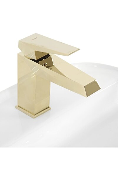 Maison Mex Basin mixer, ROCK, L.6 l.14 H.17 cm, gold