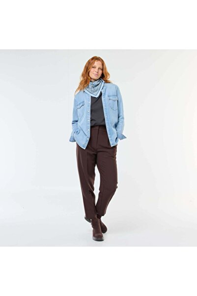 KİABİ Denim Shirt with Flap Pockets BLUE