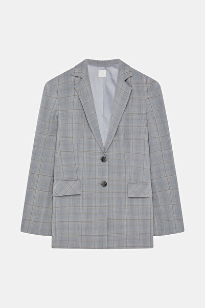 W Collection GRİ EKOSE YÜNLÜ BLAZER