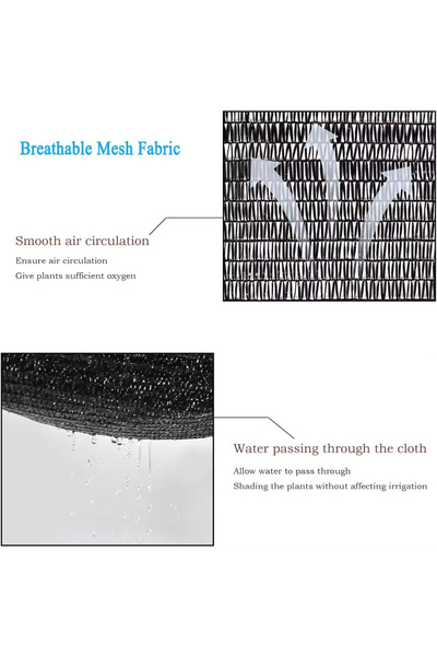 OEM Edged mesh, with metal rings, black, 90% shading for fence, balcony, terrace, 3x3m