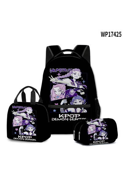 OEM K-POP Witch Hunters, Student Backpack, 3-Piece Set (Backpack + Lunch Bag + Pencil Case), Style 1