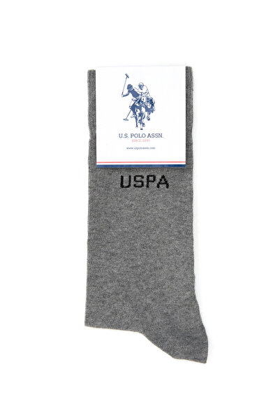 U.S. Polo Assn. Men's Gray Melange Socks 50318209-Vr086